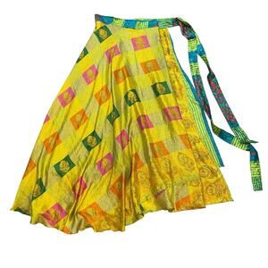 Womens Wrap Skirt One Size Bohemian Festival Indie Hippie Vacation Maximalist